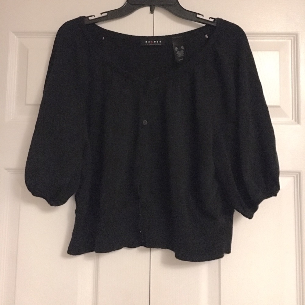 Black cropped cardigan
